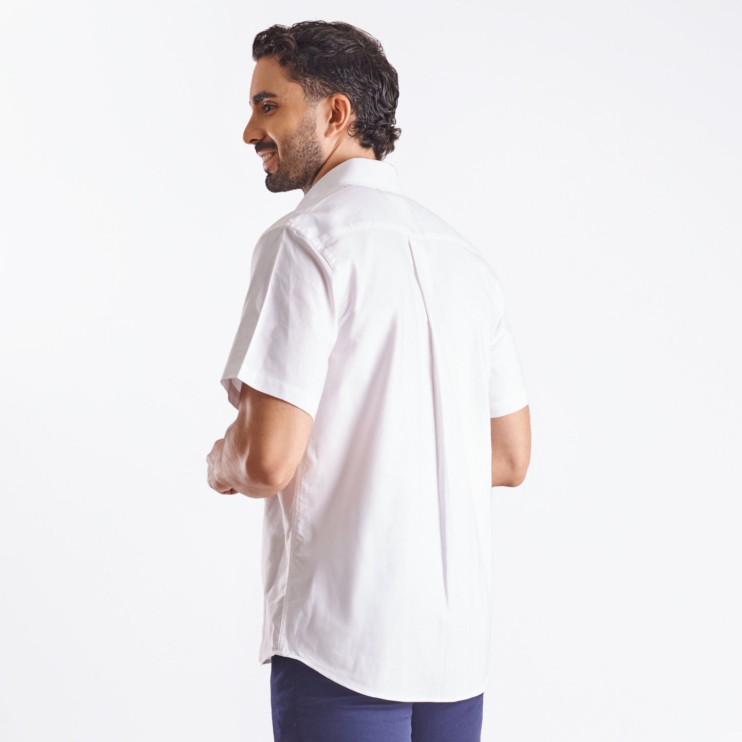 Camisa regular fit fondo entero color blanco