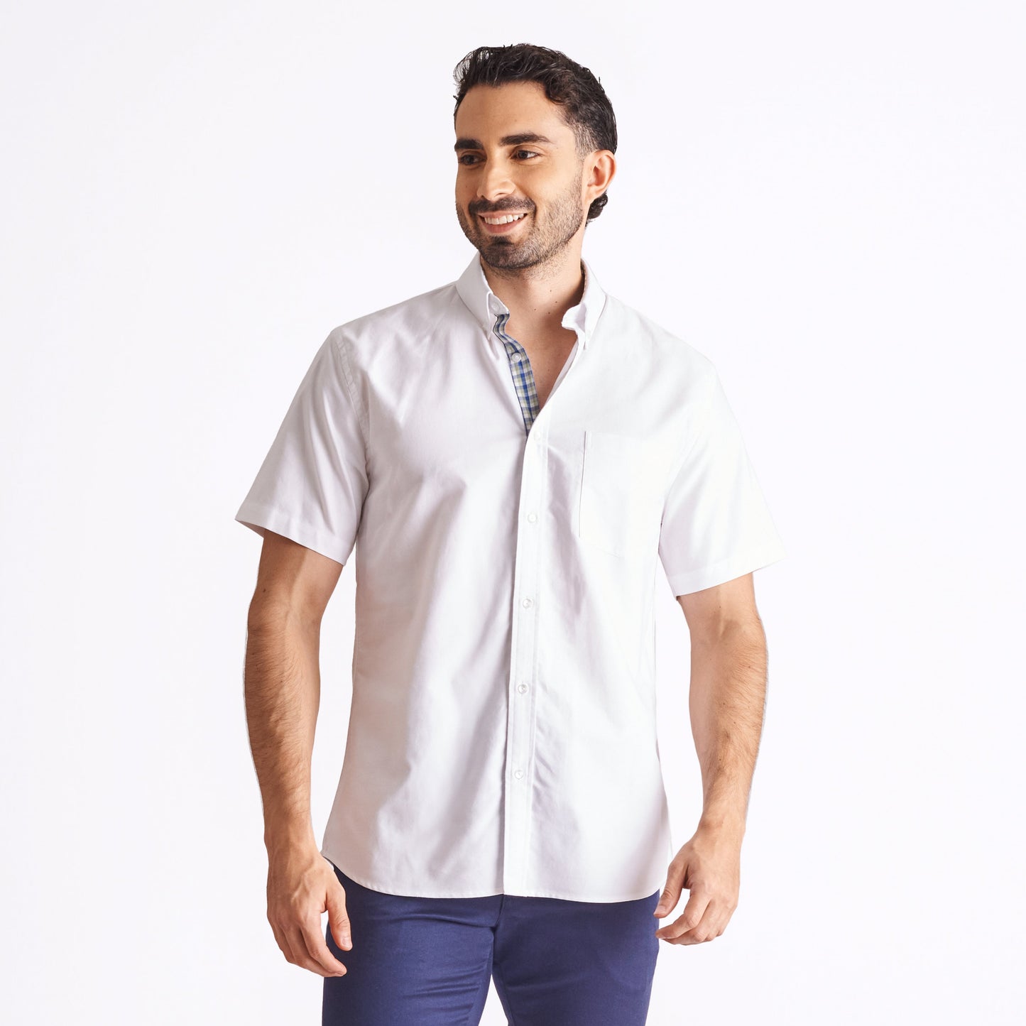 Camisa regular fit fondo entero color blanco