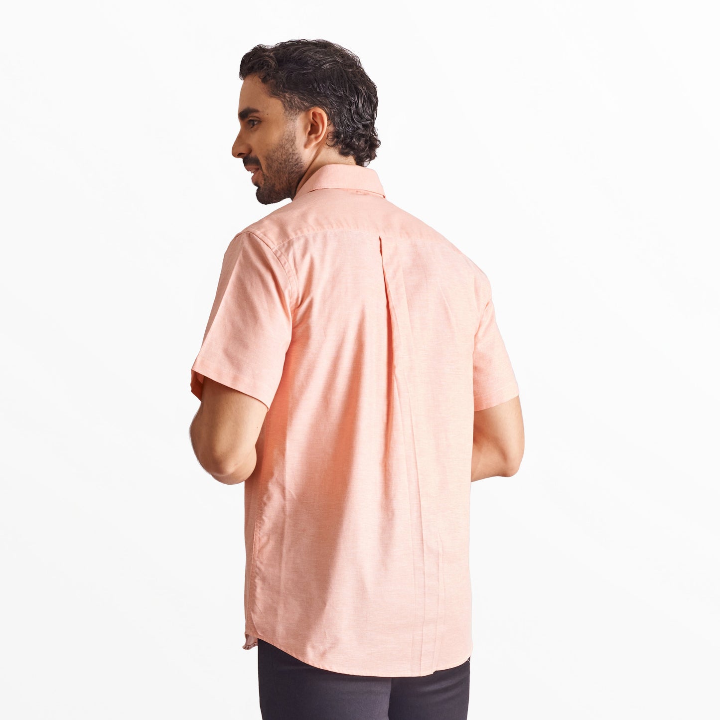 Camisa regular fit fondo entero color naranja