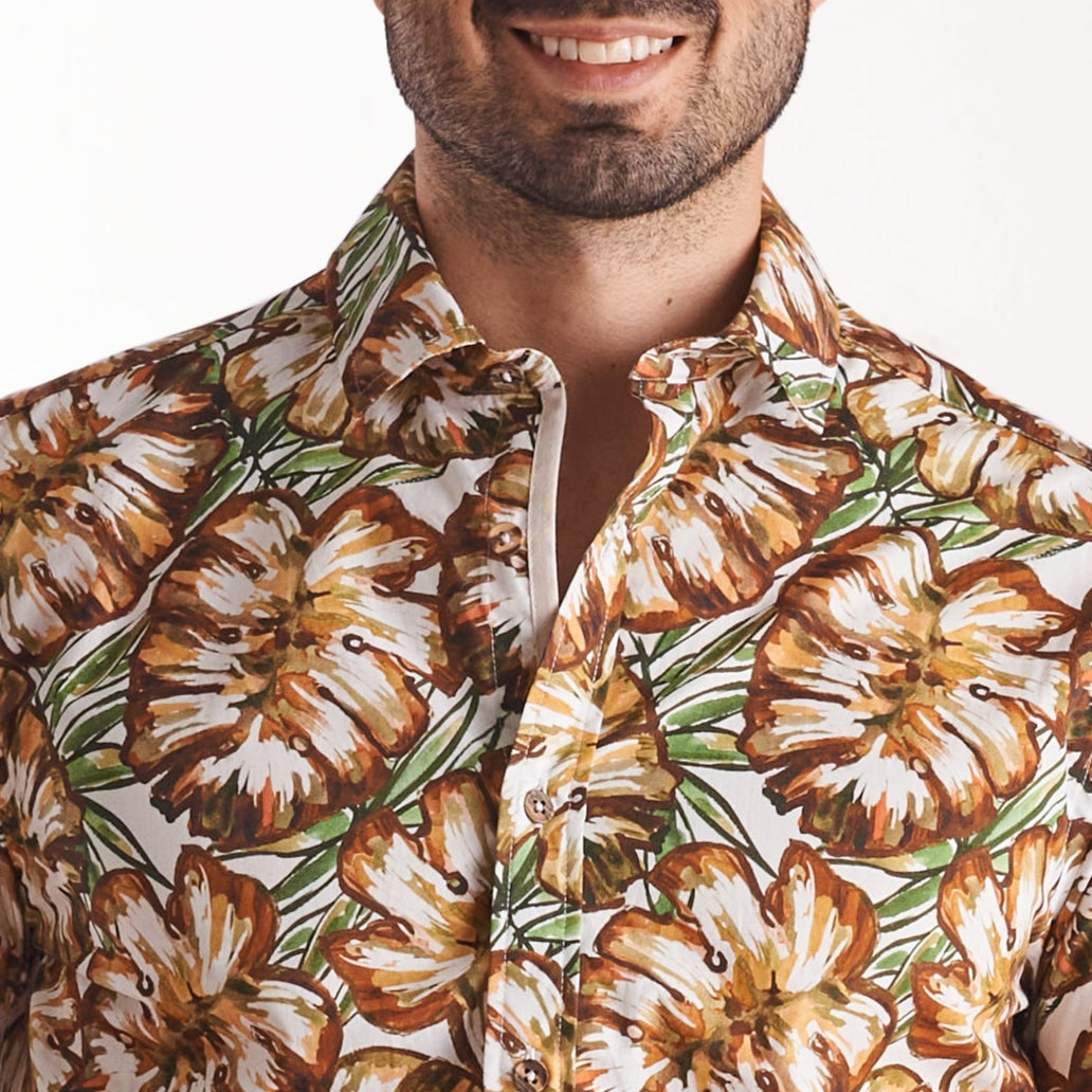 Camisa slim fit estampada