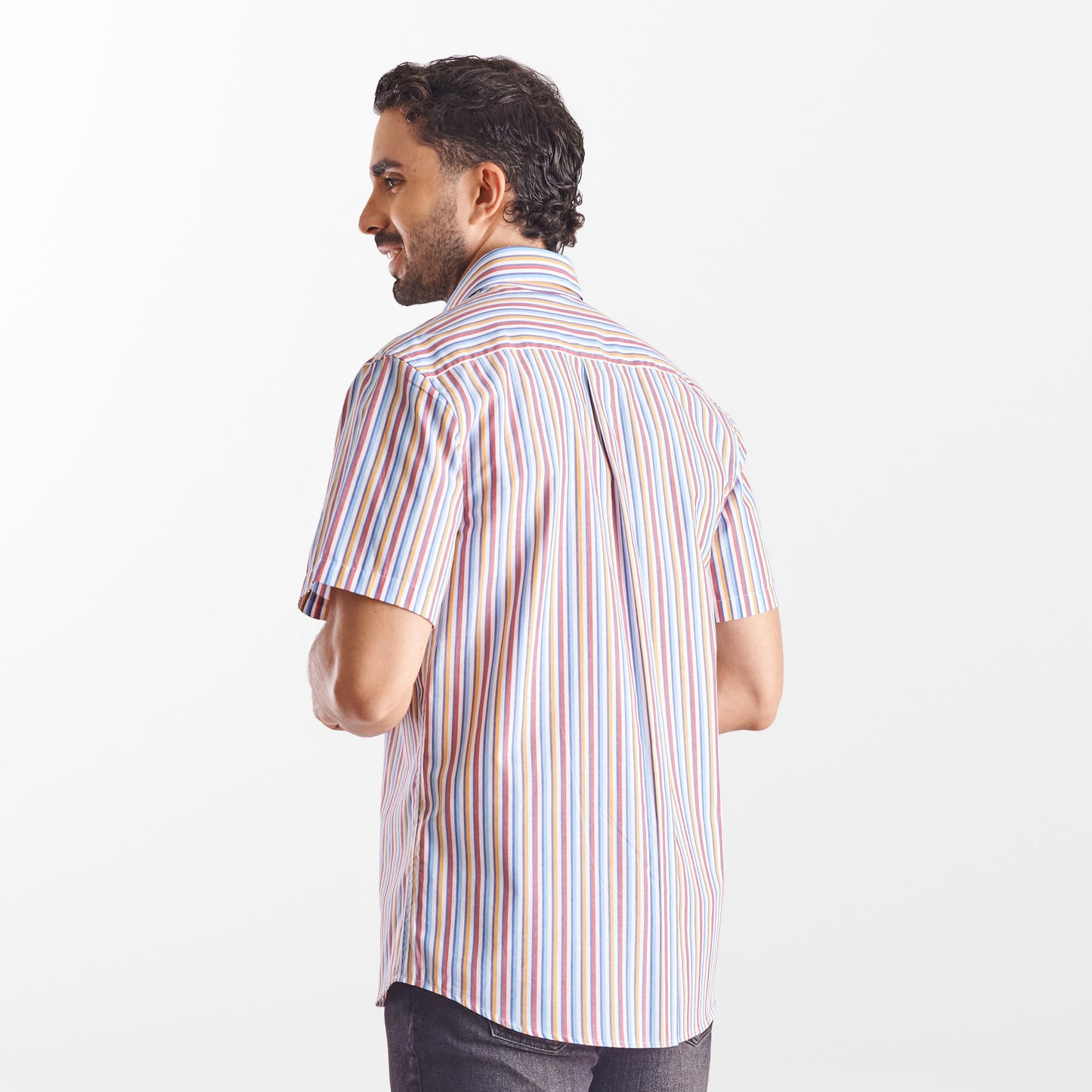 Camisa manga corta regular fit a rayas