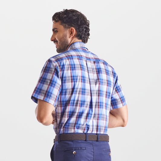 Camisa regular fit a cuadros color azul oscuro