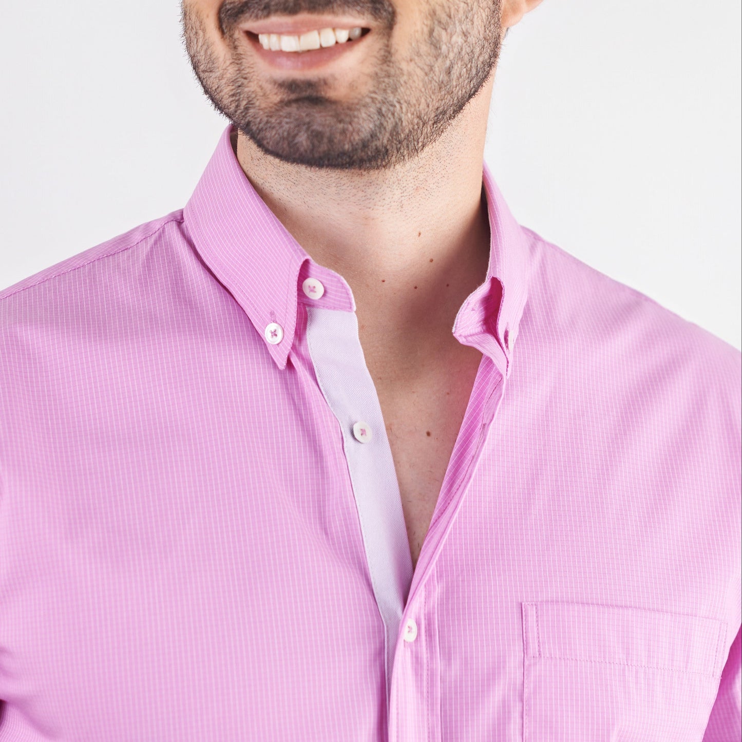 Camisa regular fit a cuadros color morado