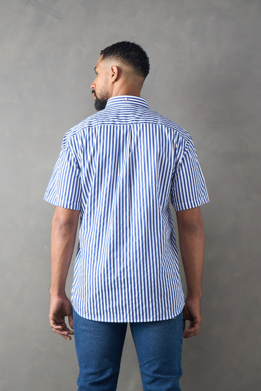 Camisa manga corta azul oscuro