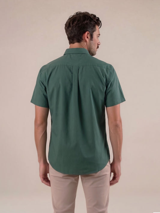 Camisa manga corta verde medio