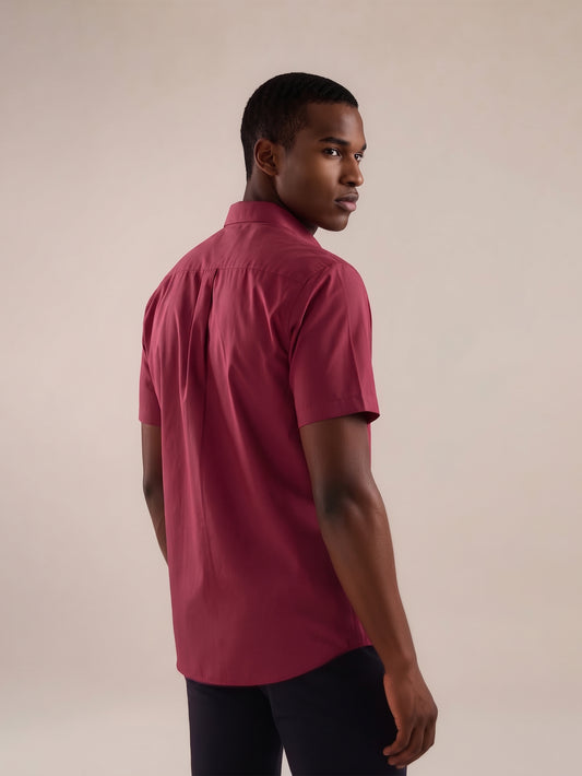 Camisa manga corta vinotinto