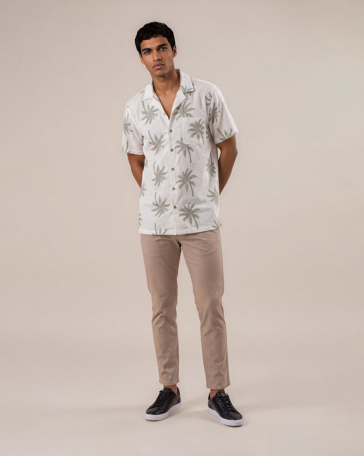 Camisa manga corta blanco estampada