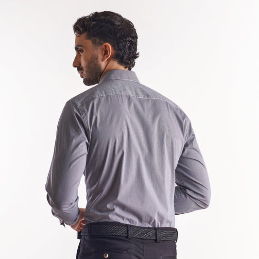Camisa slim fit a cuadros color negro