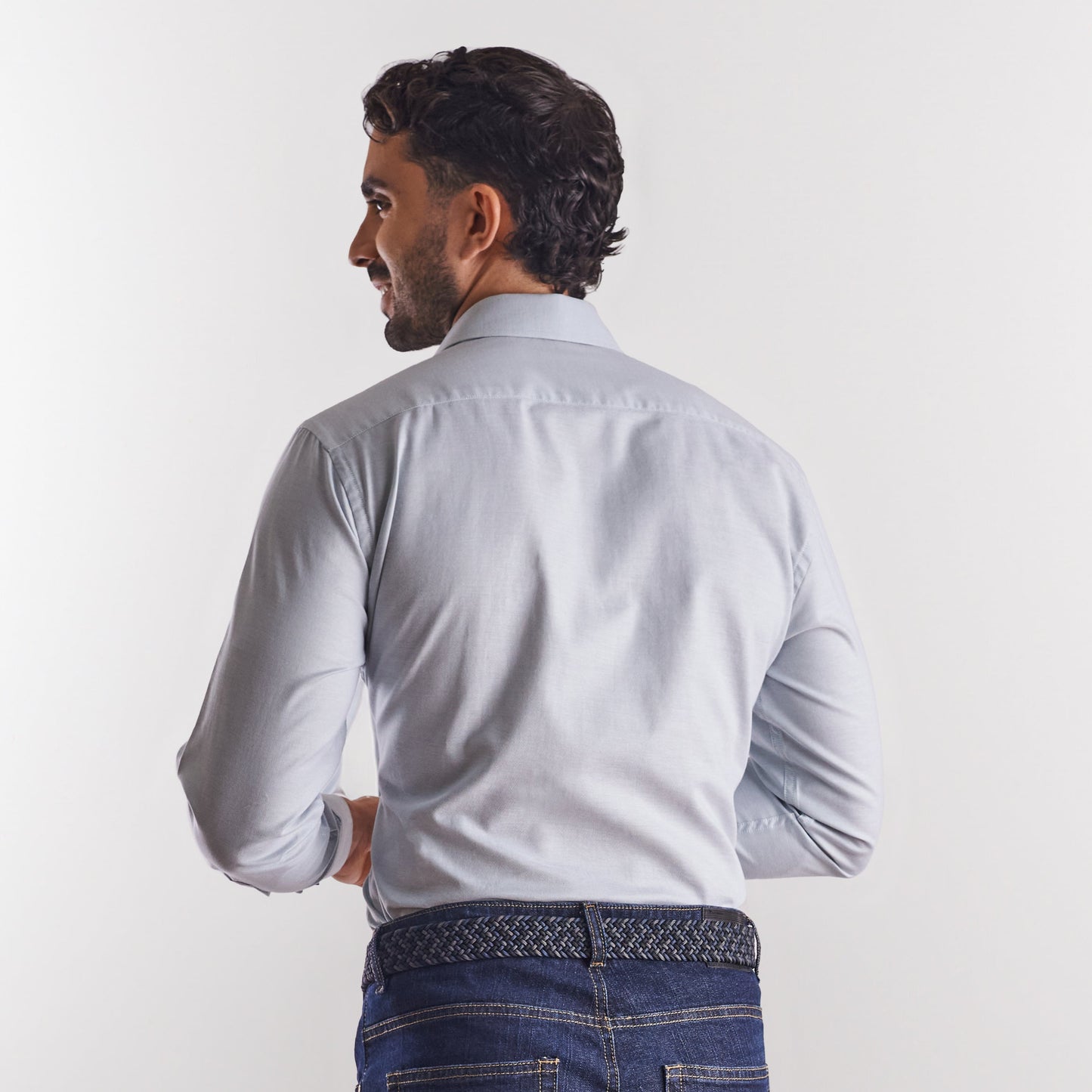 Camisa slim fit color verde claro