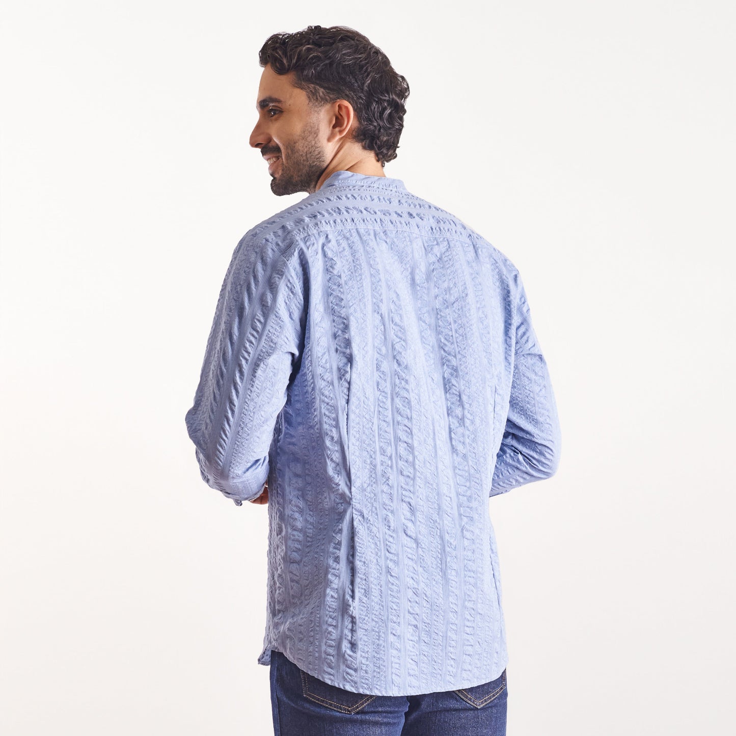 Camisa regular fit a rayas color azul oscuro (Copia)