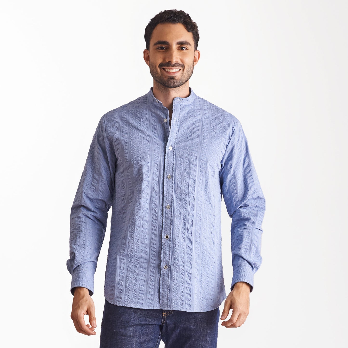 Camisa regular fit a rayas color azul oscuro (Copia)