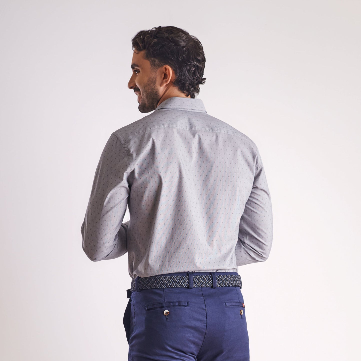 Camisa slim fit miniprints color negro