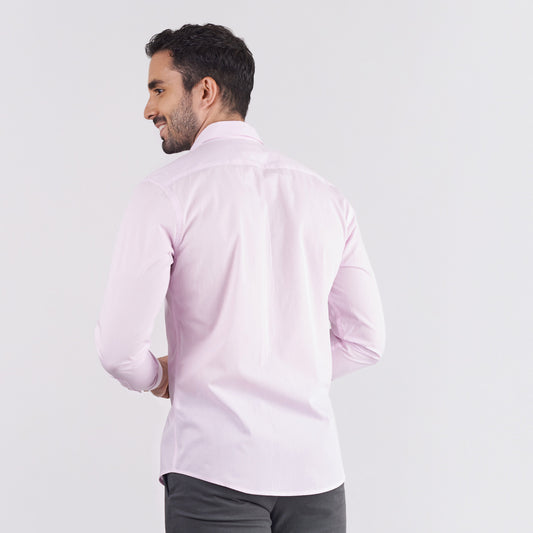 Camisa slim fit color rosado claro