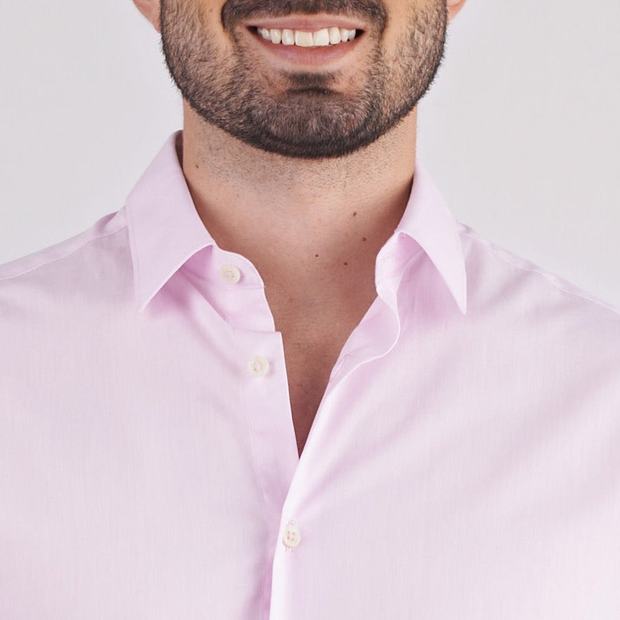 Camisa slim fit color rosado claro