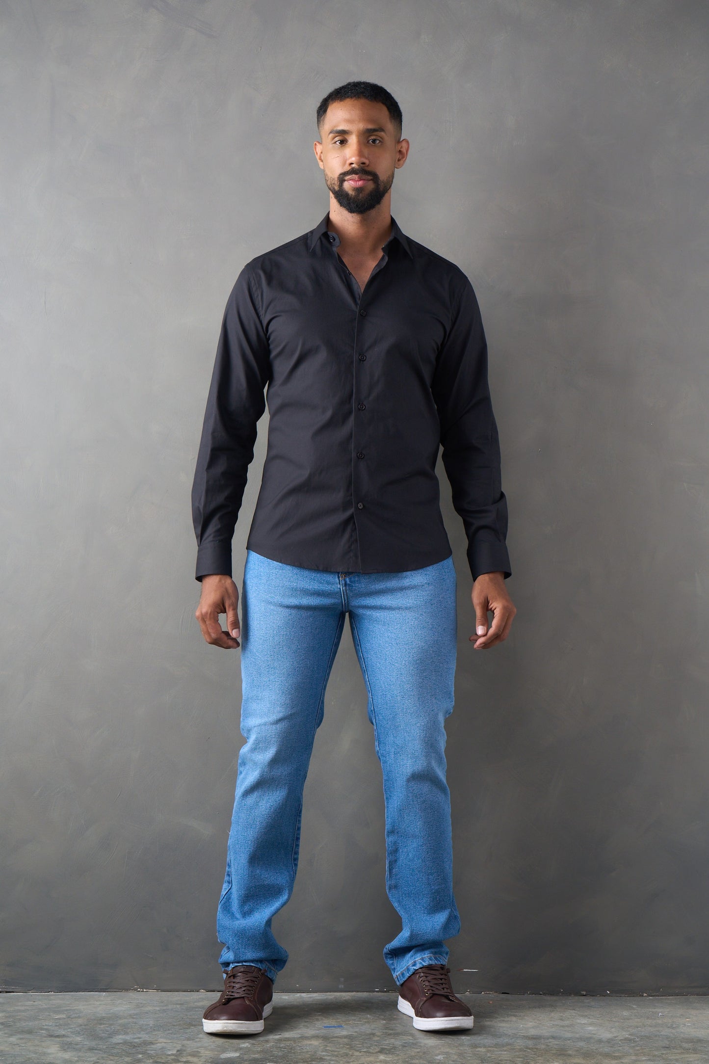 Camisa manga larga negro