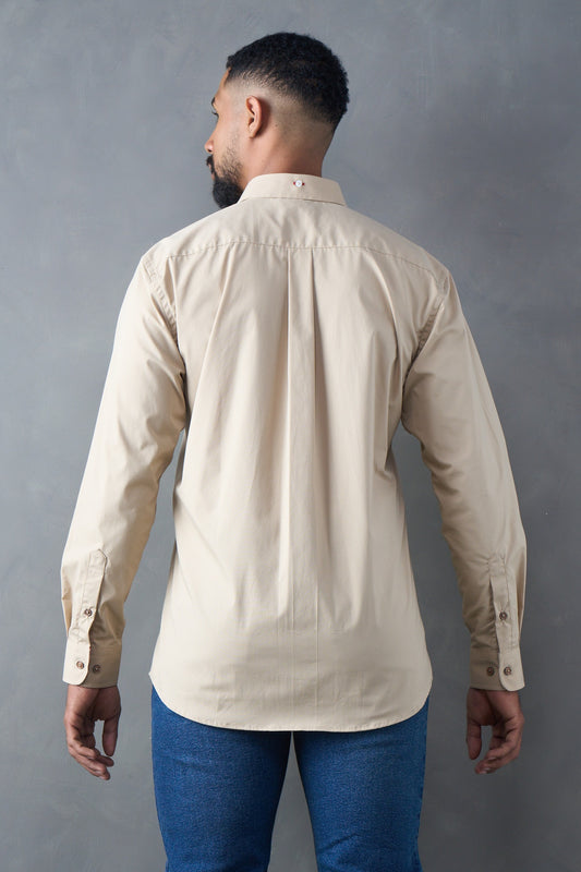 Camisa manga larga regular fit caqui