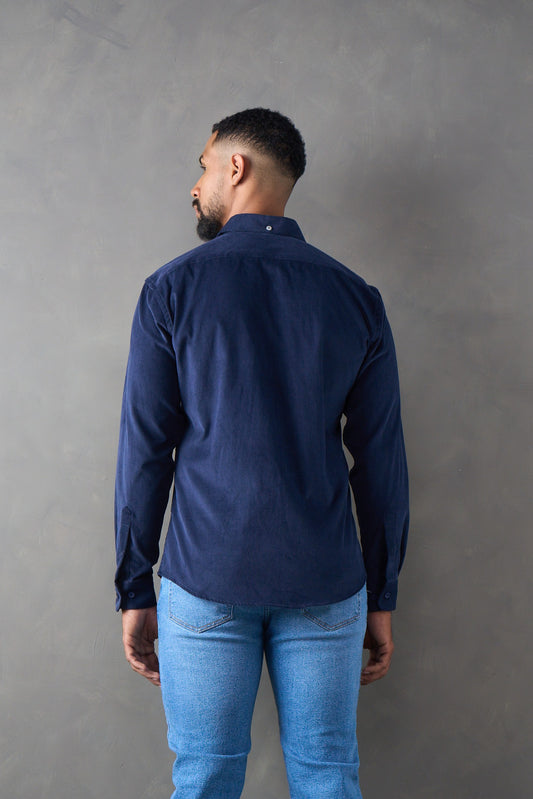 Camisa manga larga corduroy navy