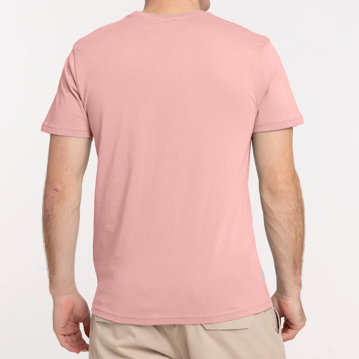 Camiseta cuello redondo rosado claro
