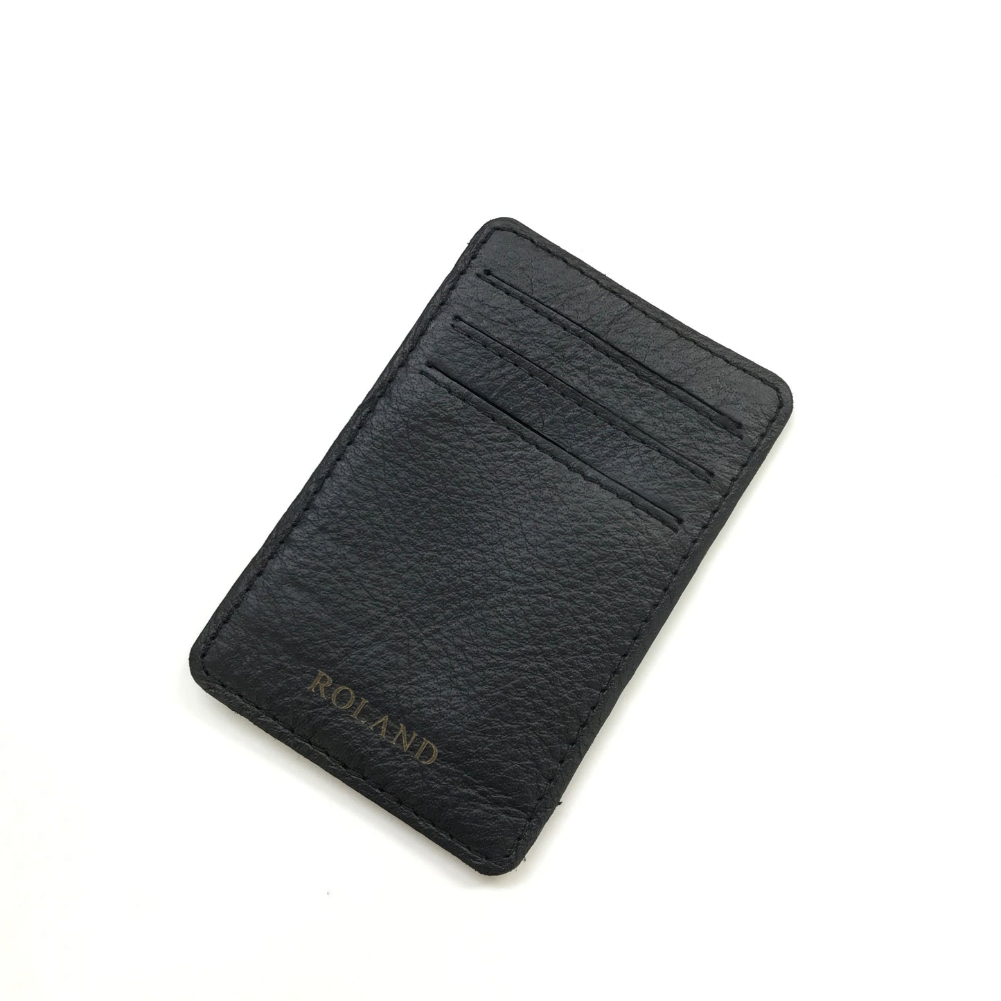Billetera de cuero color negro con tarjetero extraíble