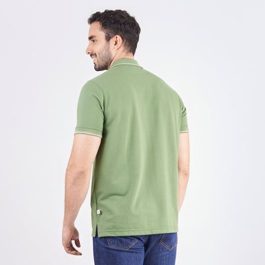 Camiseta tipo polo regular fit color verde