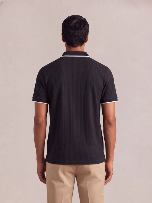 Camiseta tipo polo regular fit negro