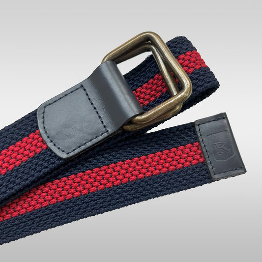 Cinturón trenzado doble hebilla color rojo