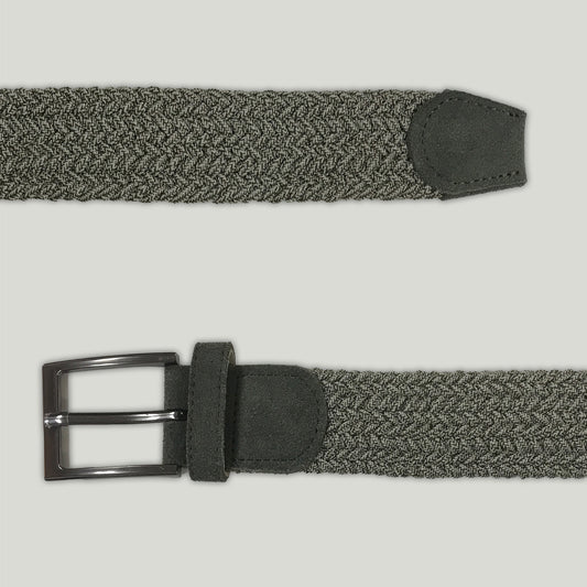 Cinturón trenzado color verde claro