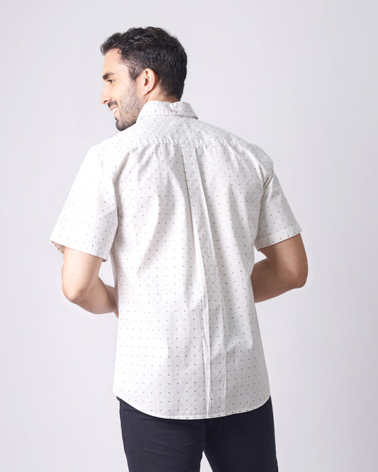 Camisa manga corta regular fit color blanco