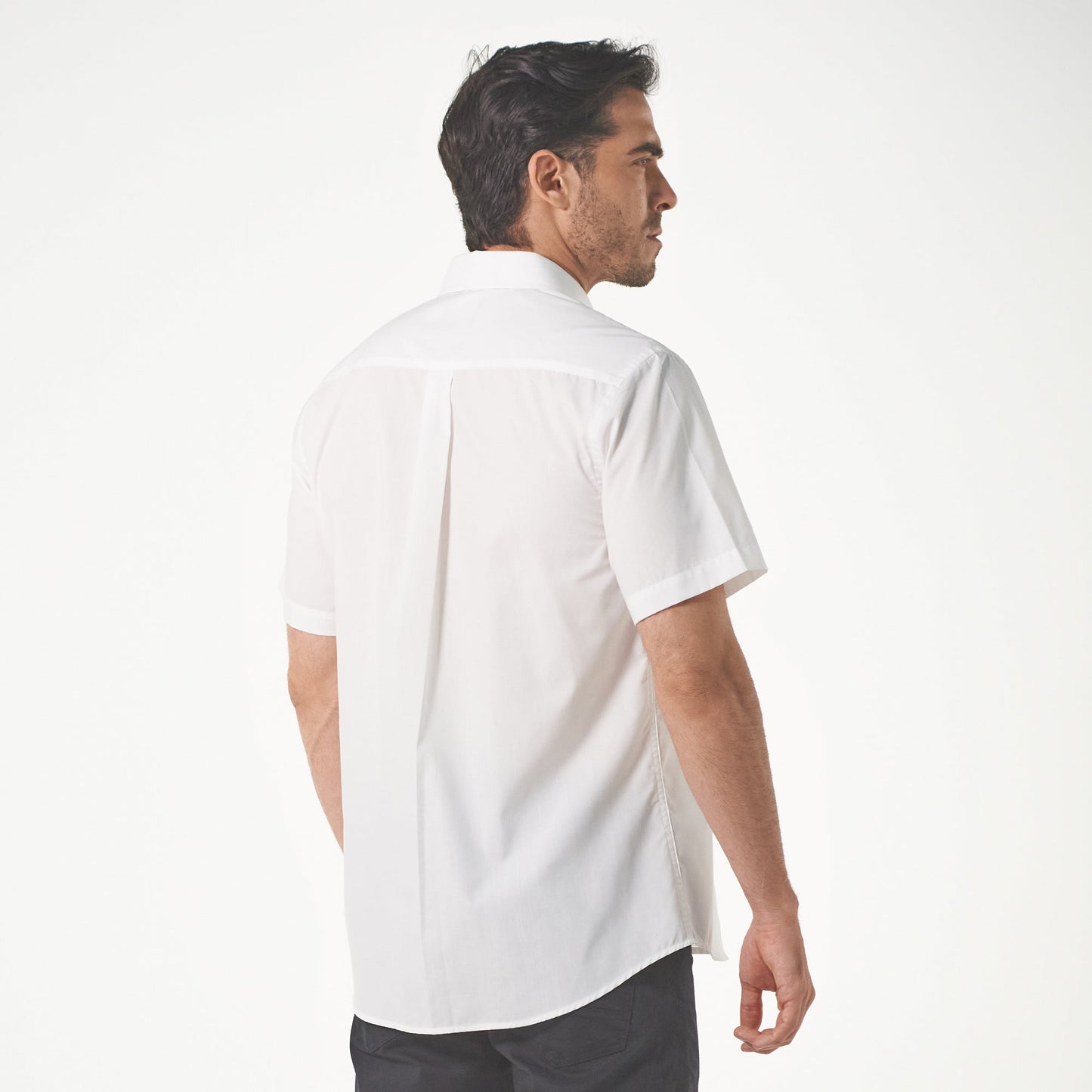 Camisa manga corta fondo entero color blanco