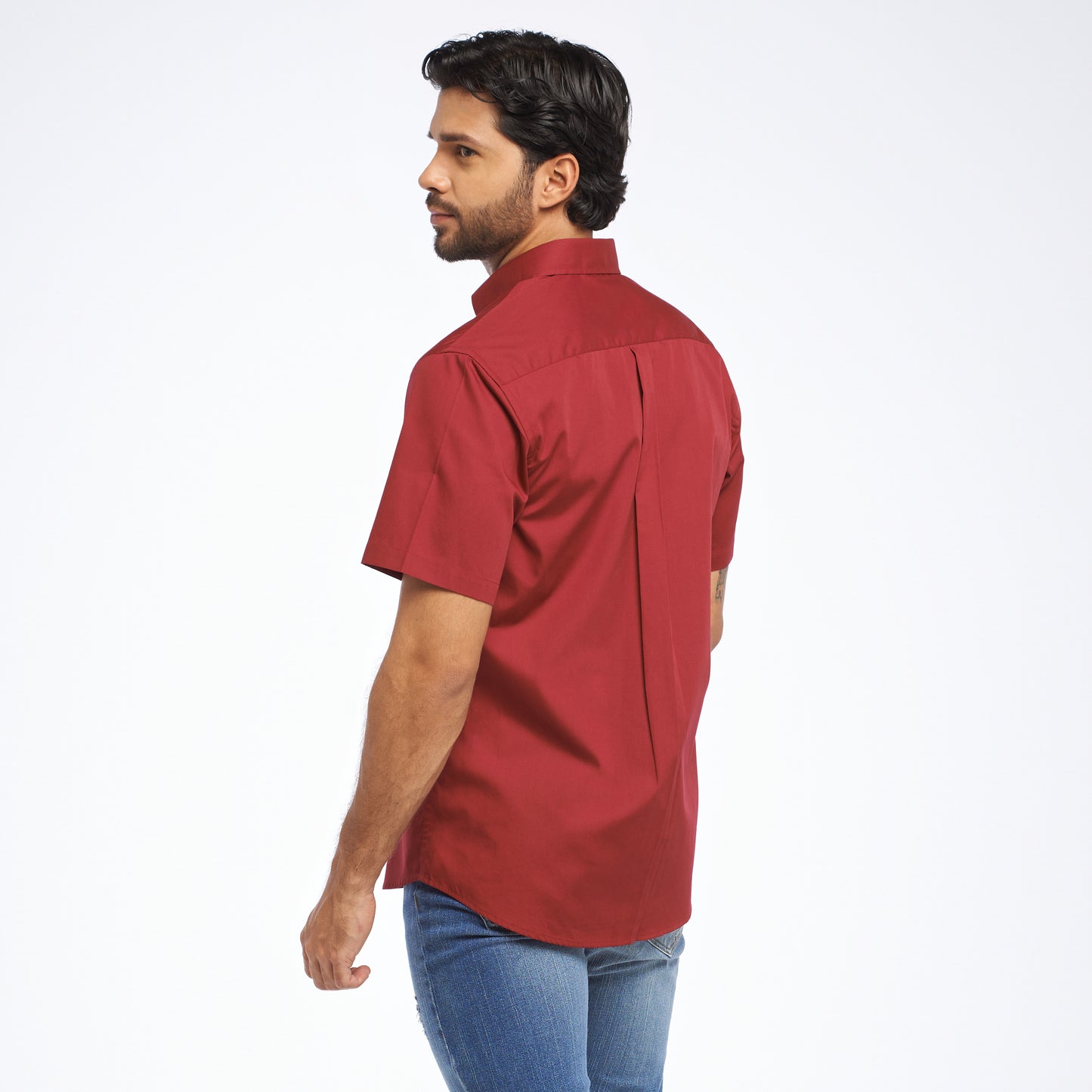 camisa manga corta roja