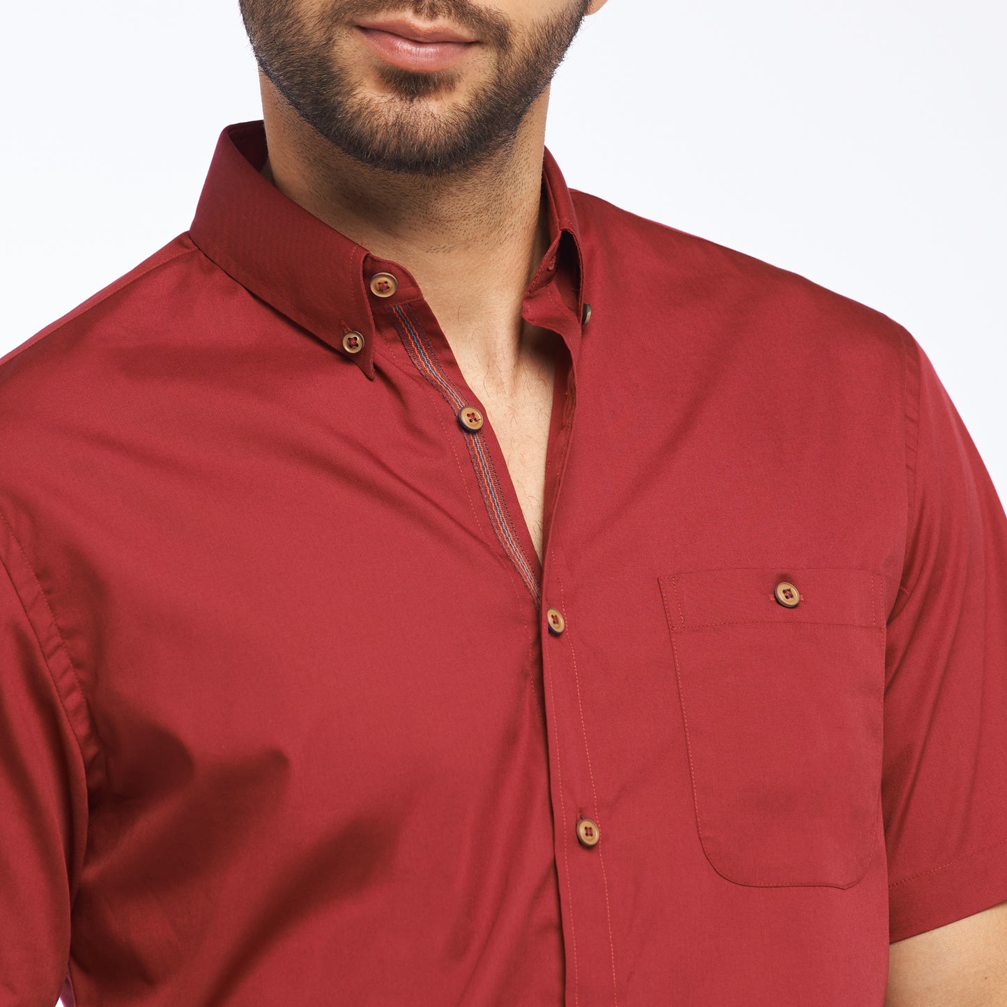 camisa manga corta roja