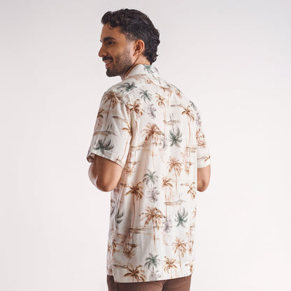 Camisa regular fit estampada color verde medio