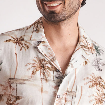 Camisa regular fit estampada color verde medio