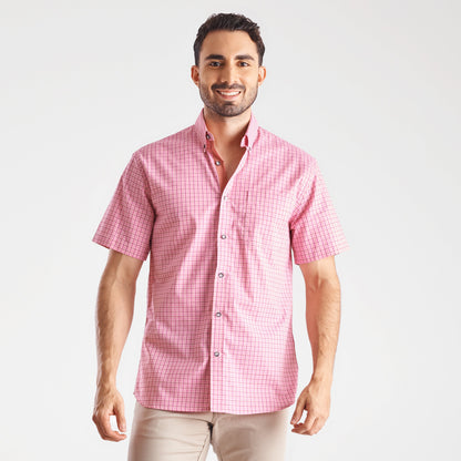 Camisa regular fit color rosado