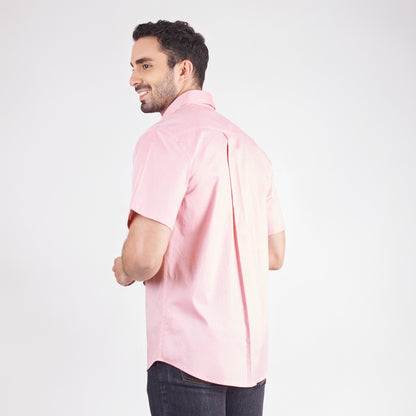 Camisa regular fit color salmón