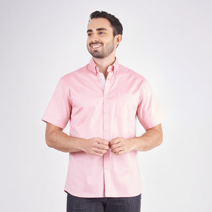 Camisa regular fit color salmón