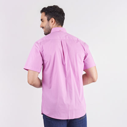 Camisa regular fit a cuadros color morado