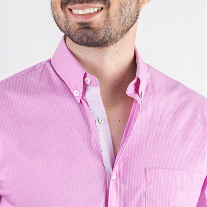 Camisa regular fit a cuadros color morado