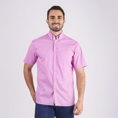 Camisa regular fit a cuadros color morado