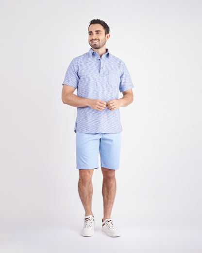 Camisa manga corta regular fit color azul oscuro