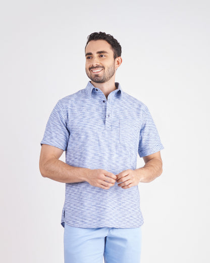 Camisa manga corta regular fit color azul oscuro