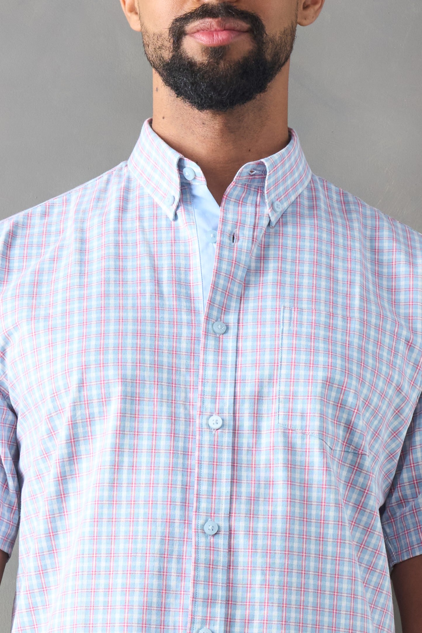 Camisa regular fit azul medio