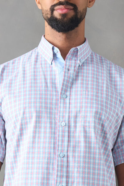 Camisa regular fit azul medio