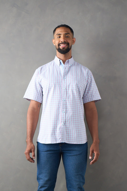 Camisa regular fit azul medio