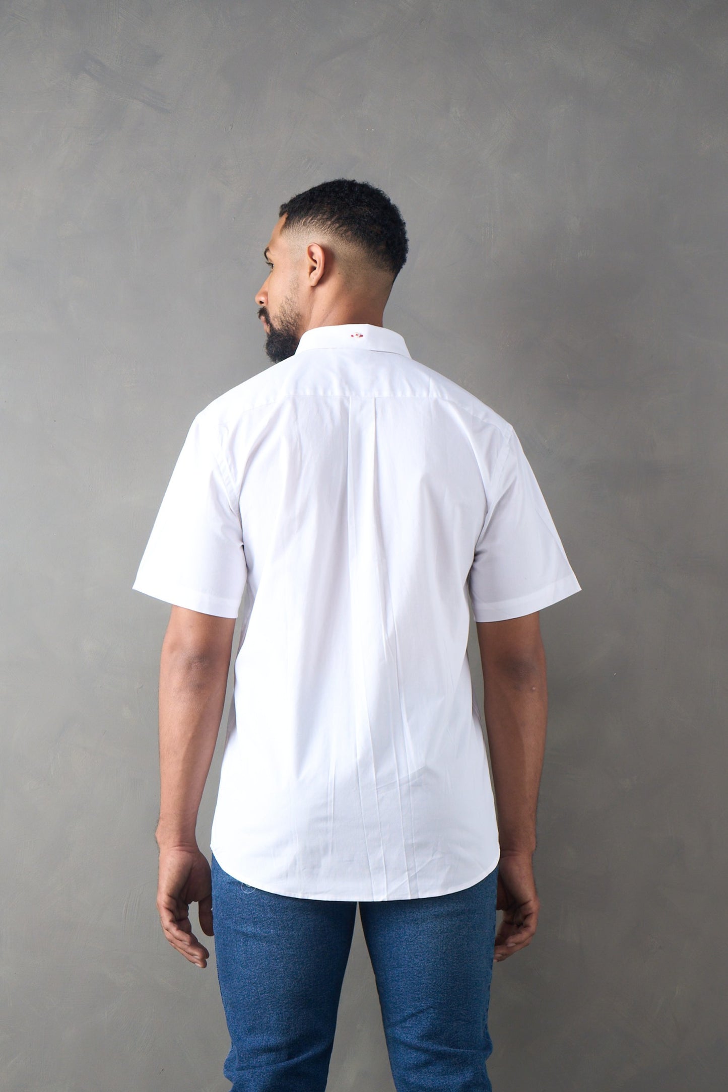 Camisa regular fit manga corta blanco
