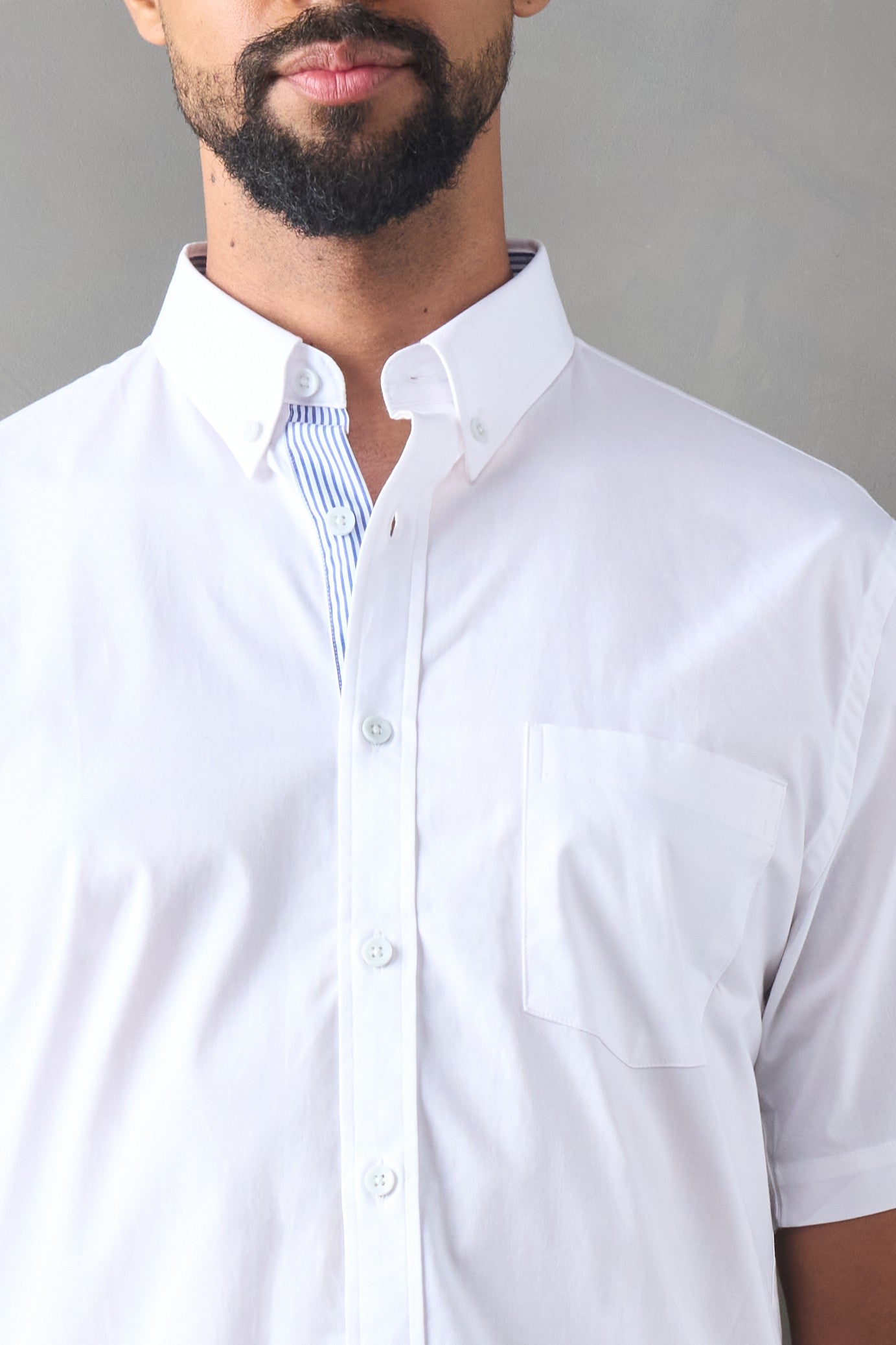 Camisa regular fit manga corta blanco