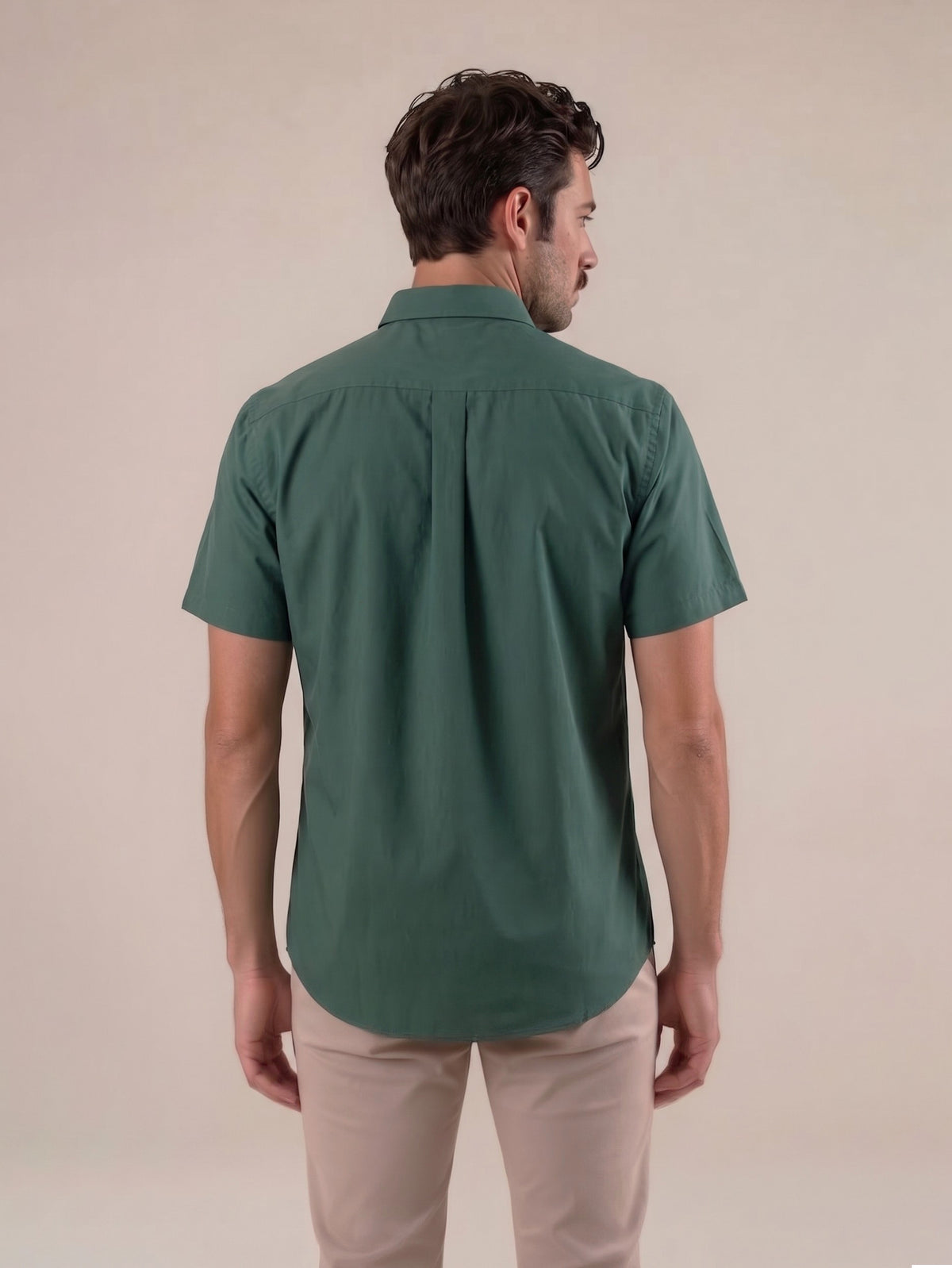 Camisa manga corta verde medio