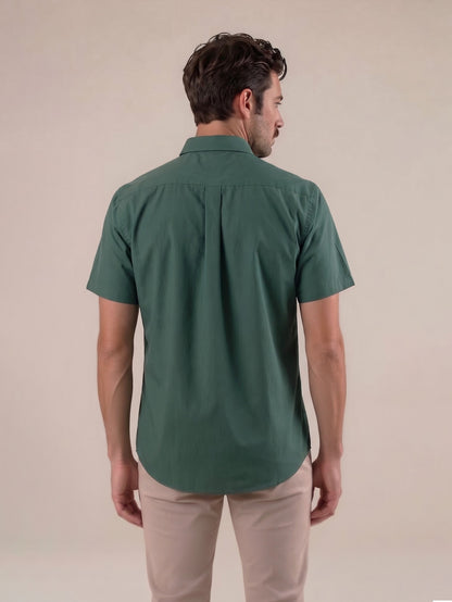 Camisa manga corta verde medio