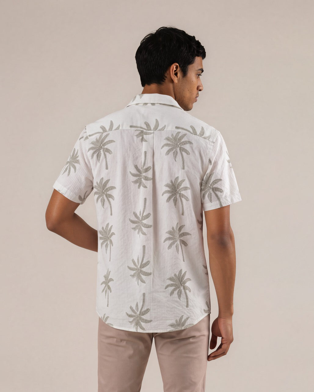 Camisa manga corta blanco estampada