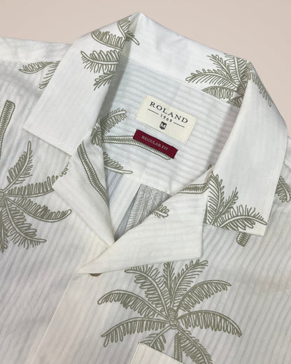 Camisa manga corta blanco estampada